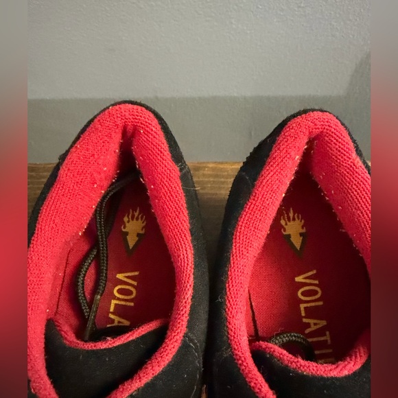 Rare Vintage 90’s Volatile Arson Black & Red Flame Platform Sneakers Women’s 8.5 - Picture 5 of 14